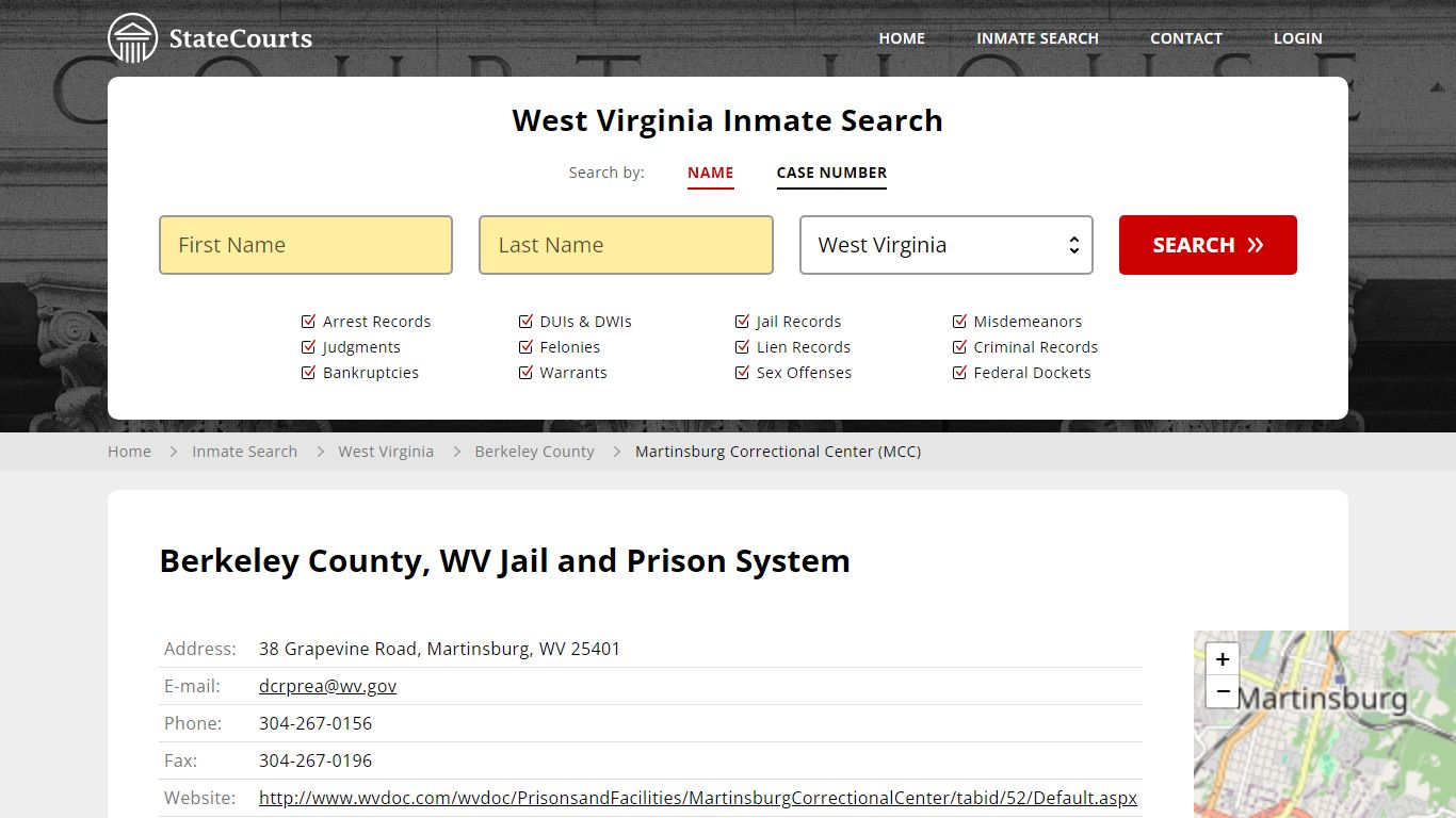 Berkeley County, WV Jail and Prison System - State Courts